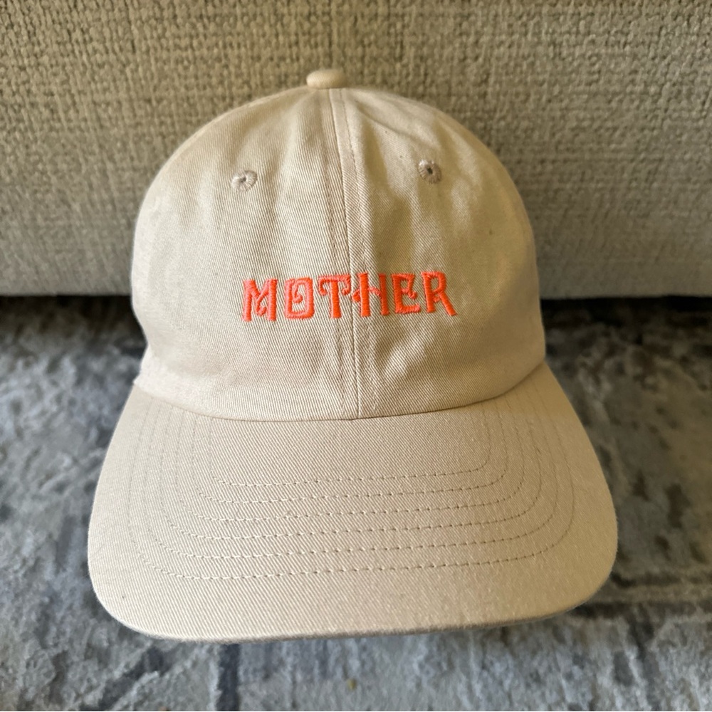 Mother Denim Hats Off Baseball Cap in Tan Dad Cap Style Adjustable